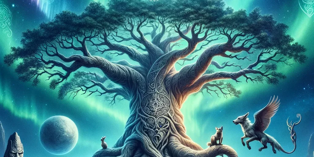Yggdrasil, el árbol del mundo es la morada de criaturas mitológicas